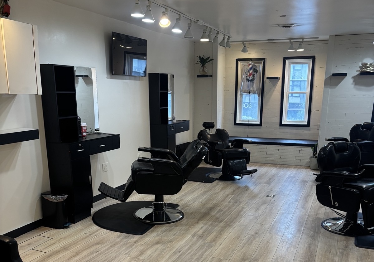 Barbershop chairs and flooring — brand new barber chairs and premium finishes